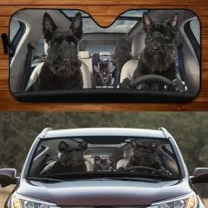 

Funny Scottish Terrier Driving Dog Lover Dog Lover Car Sunshade, Car Window Sun Cover for Scottish Terrier Mom, Windshield for U