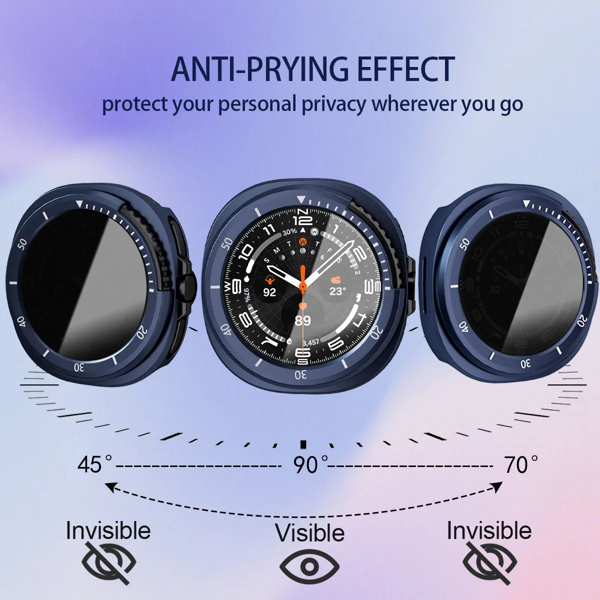 Classic 46mm Watch Case with Peep-Proof Film & Scratch-Resistant Protection
