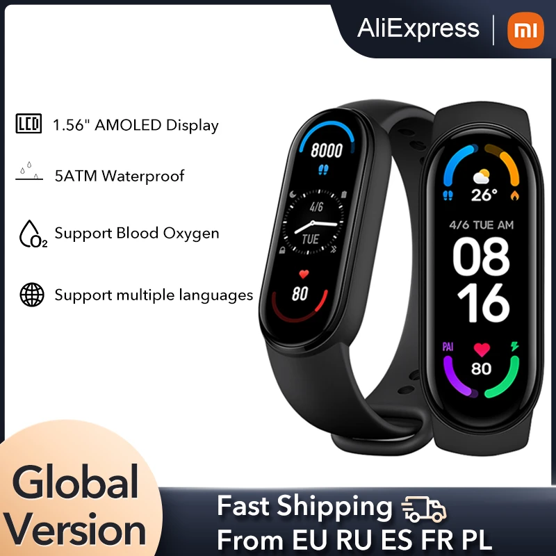 Global Versie Xiaomi Mi Band 6 Smart Armband 1.56 \