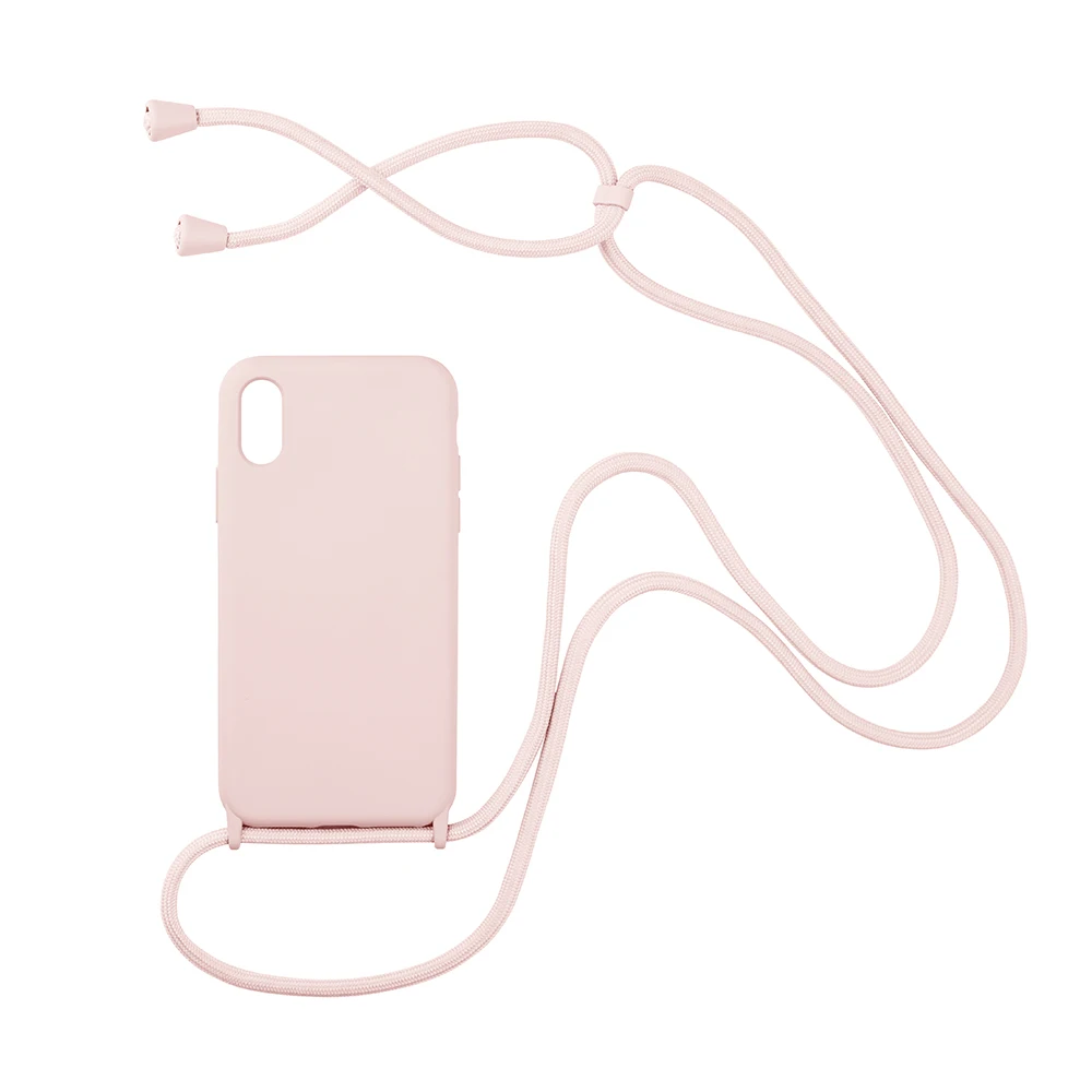 Liquid Silicone Crossbody Lanyard Case with Neck Strap - Soft Candy Cover