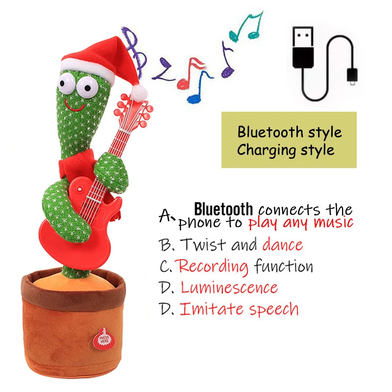 2022 Dancing Cactus Speak Electronic Plush Toys Twisting Singing Dancer Talking Novelty Funny Music Christmas Gifts Bluetooth 