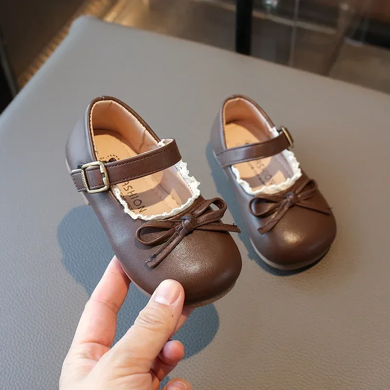 Leather Kids Shoes Spring Autumn Flat Round Toe
