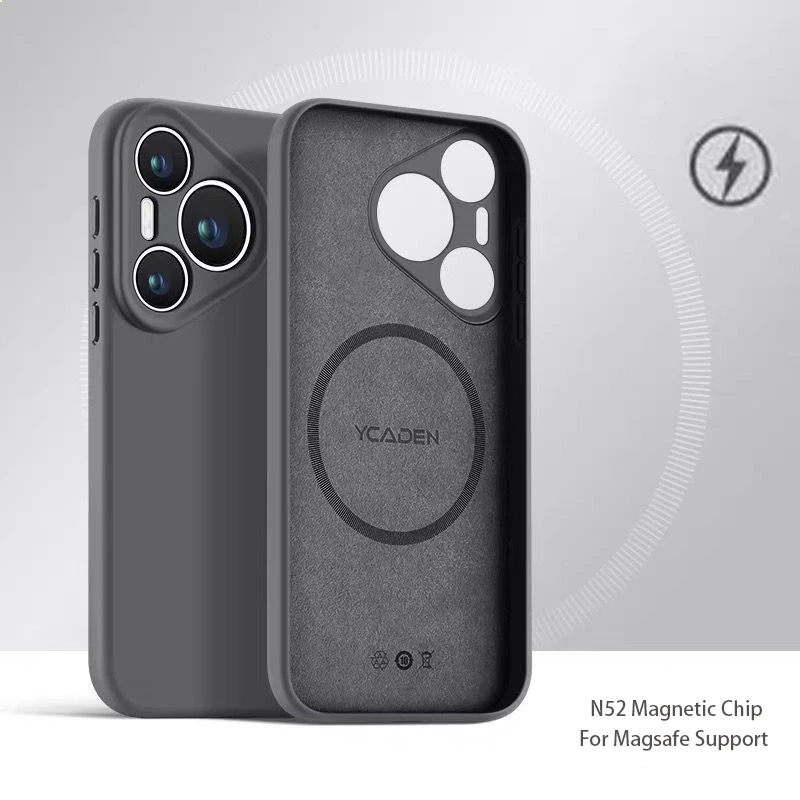 Wireless Charging Magnetic Liquid Silicone Soft Skin Phone Case