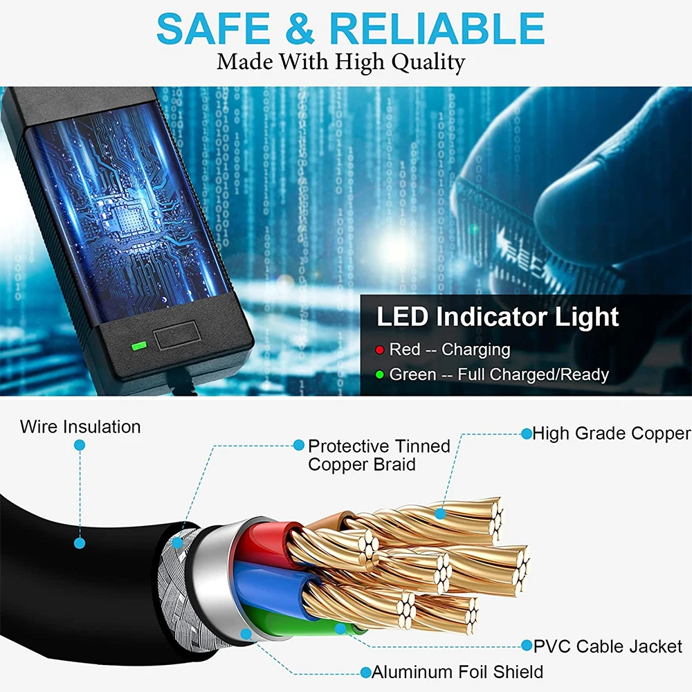 54.6V 2A XLR 충전기 전동 호버보드 전원 공급 장치 48V 13S 오토바이 레이저 호버보드 트리클 리튬 배터리