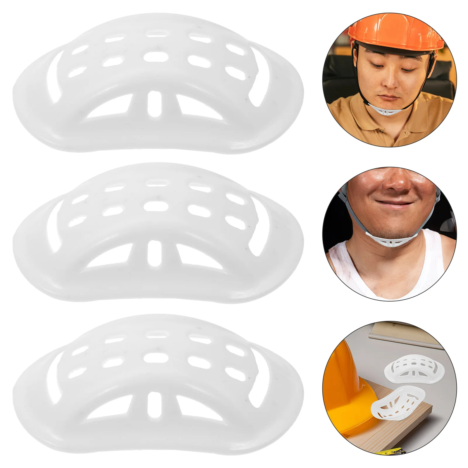 

40 Pcs Hard Hat Accessories Chin Rest Cycling Pad Safety Buckle White Plastic Protective