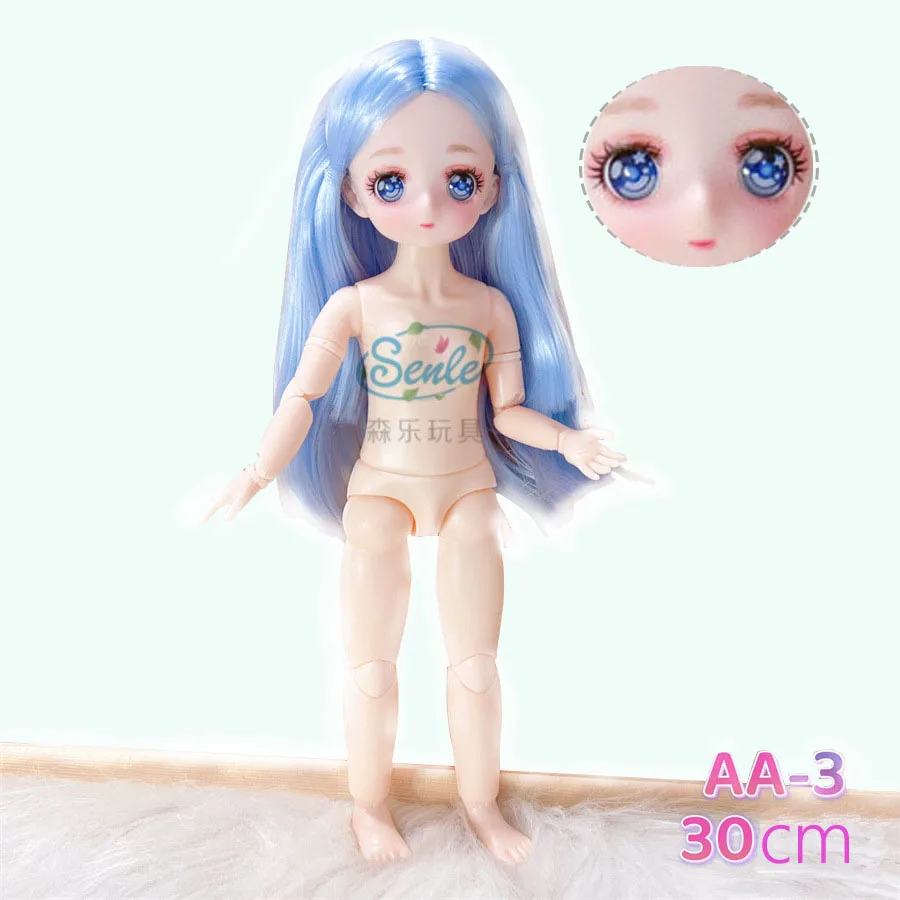 Anime 3D Augen Bjd Puppenkörper 1/6 Manga Gesicht Kugelgelenk Nude Haploid ​ Puppe mit abwechslungsreichen Haaren, Zubehör für Mädchenspielzeug – Detail 4