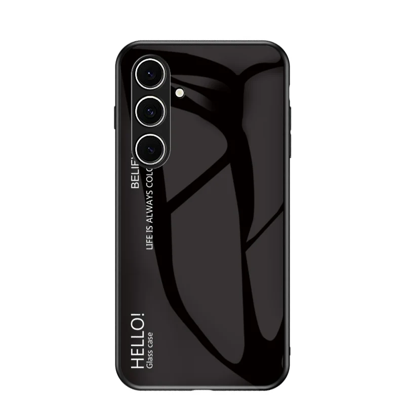 Gradient Tempered Glass Phone Case with Hard Back Protection and Bumper Edges
