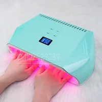 128W Intelligent Induction 93 LED Dual-light Source Lamp Beads No Black Hand Baking Faster Nail Light Therapy Machine Cosmetics 1