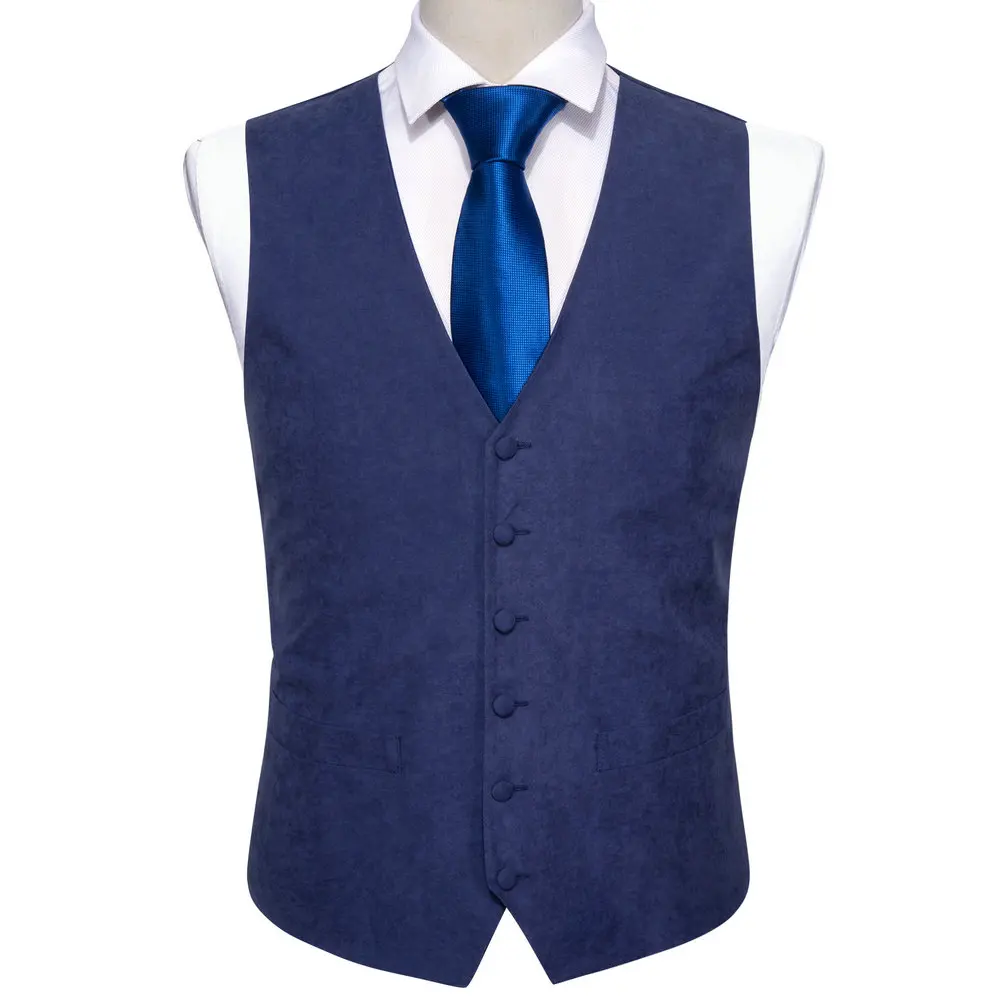 

Barry.Wang Formal Men Vest Suit Fashion Slim Fit V-Neck Waistcoat Necktie Set Exquisite Casual Fit Party Jacket Designer DM-2406