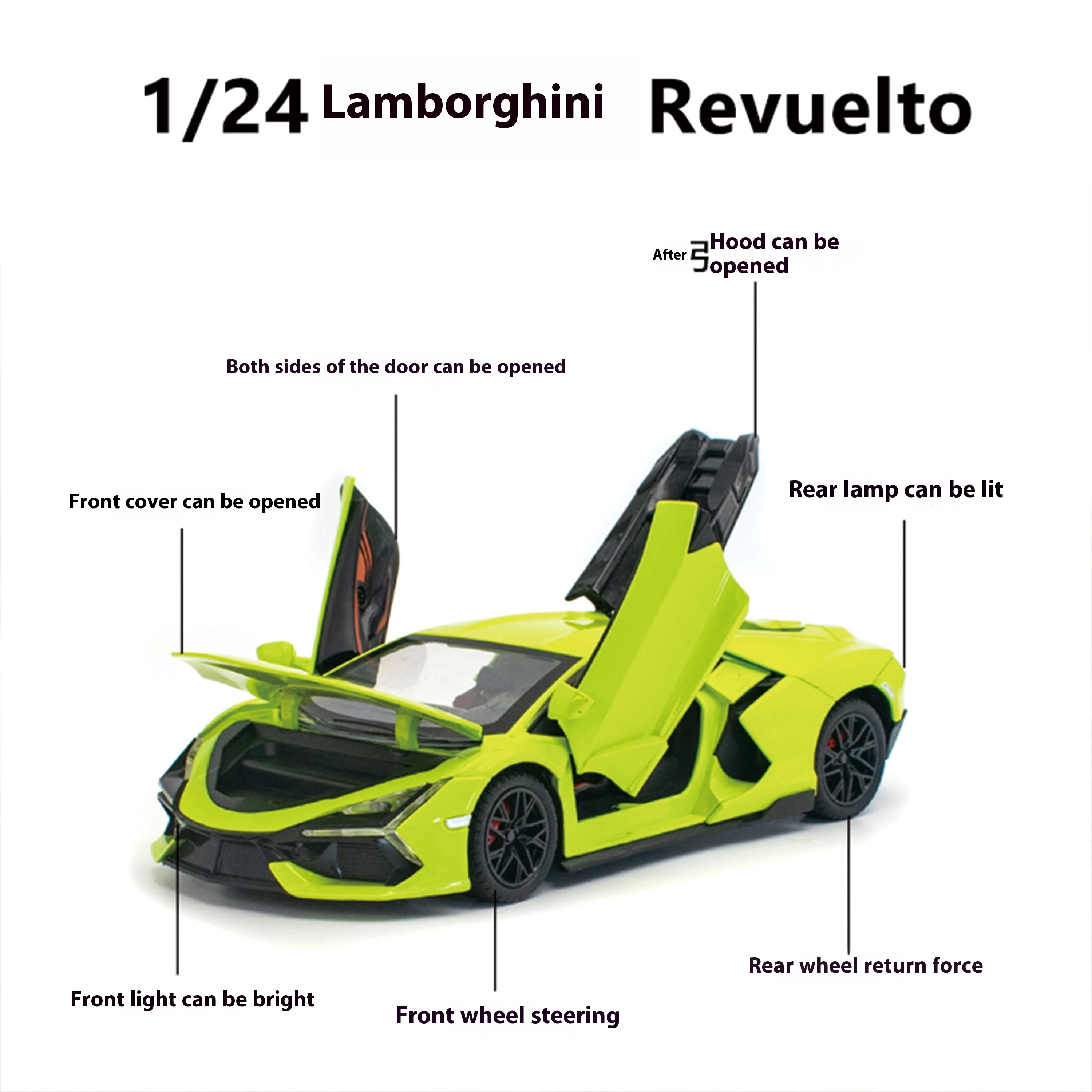 1:24 Lamborghini Revuelto Spray Version Alloy Diecast Car Model
