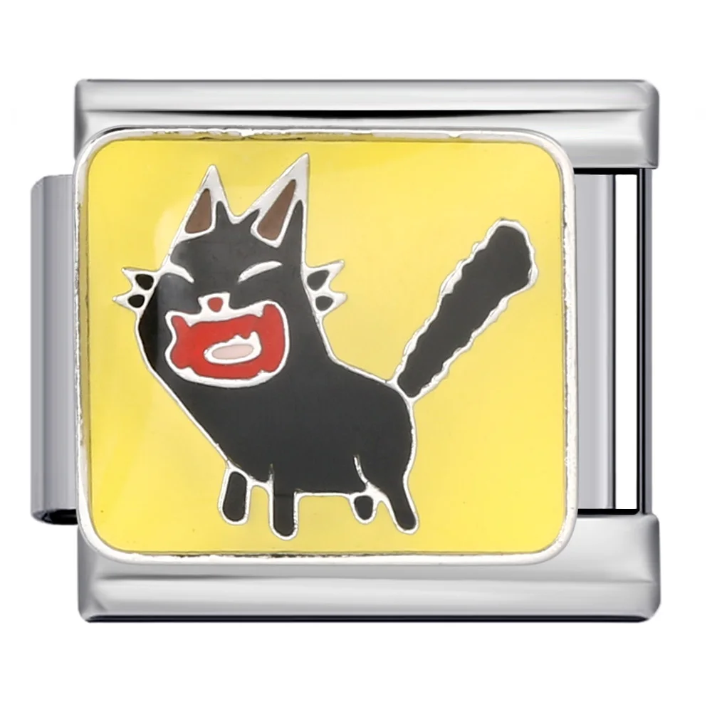 Mode Nette Frauen Männer Cartoon Katze Serie Italienischen Charme Link Fit 9mm Edelstahl Armband, Die DIY Perlen Schmuck für Geschenke – Detail 3