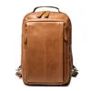 New Men Real Cow Leather 13 inch Laptop Backpack Fashion Travel Backpacks Shoulder Bag Big School Bagpack Boys College Daypack 1