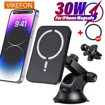 Chargeur magnétique sans fil pour voiture, ventouse pour Magsafe, iPhone 12, 13, 14, 15, 16 Pro Max, évent, support de téléphone, support, charge rapide, 30W