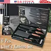 6pcs High Carbon Stainless Steel Knives Handmade Forged Cleaver Chef Butcher Kitchen Knife Wood Handle Chef Knife Cooking Tool 1