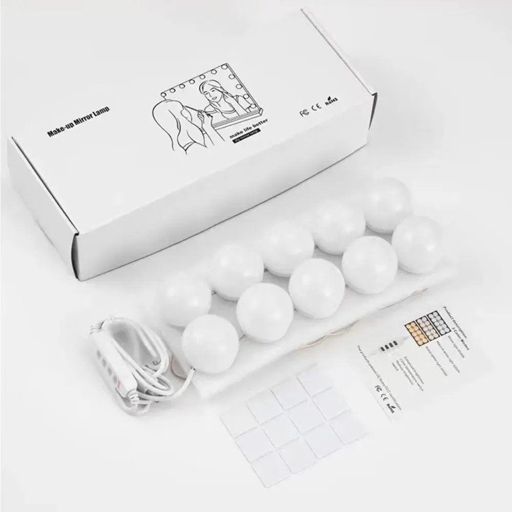LED Professional Makeup Mirror Light Bulbs Backlight Mirror USB Dimmle Table 3 Colors Hollywood Vanity Lights
