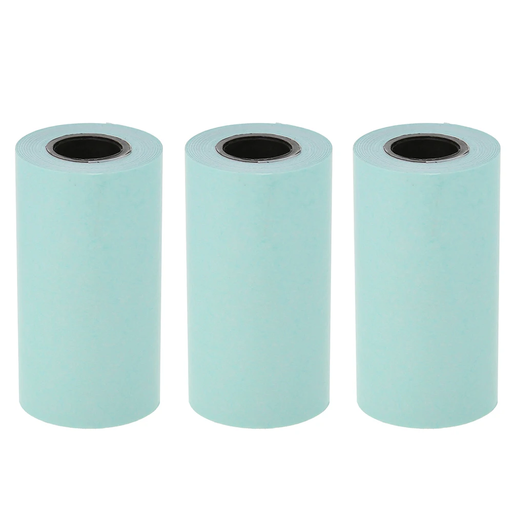 Blue 3 Rolls Thermal Printing Roll Paper Stickers 57mmx30mm for Pocket Paperang Photo Printer for Mini Pocket Photo Printer