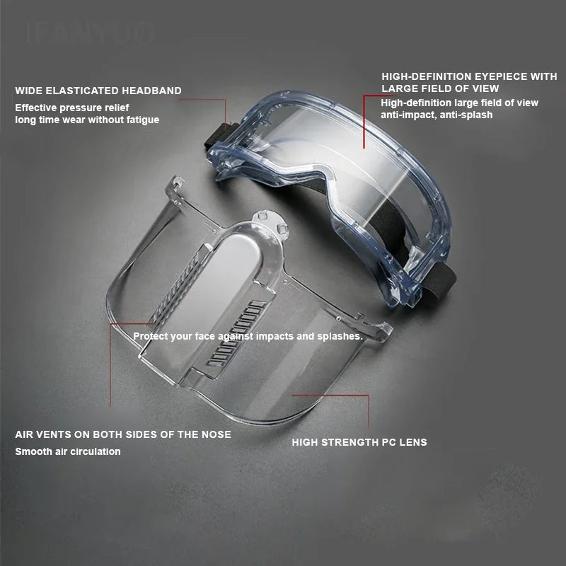 Industry Protective Visor High Temperature Resistance Polish Welding Dust Oil Splash Resistant Anti Impact High Definition Visor