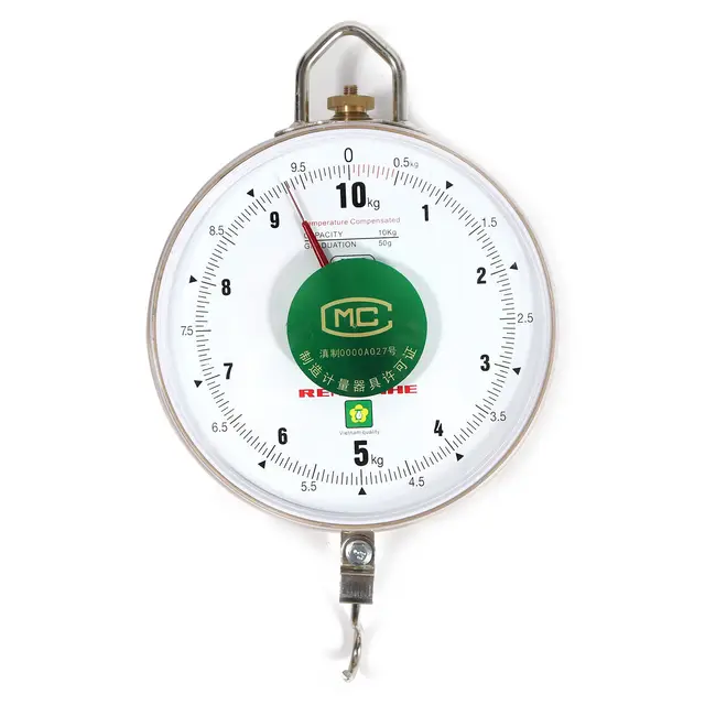 Hanging Spring Kitchen Dial Scale 10kg Mechanical Cook Scales Hanging  Scales with Pointer Hook for F…See more Hanging Spring Kitchen Dial Scale  10kg