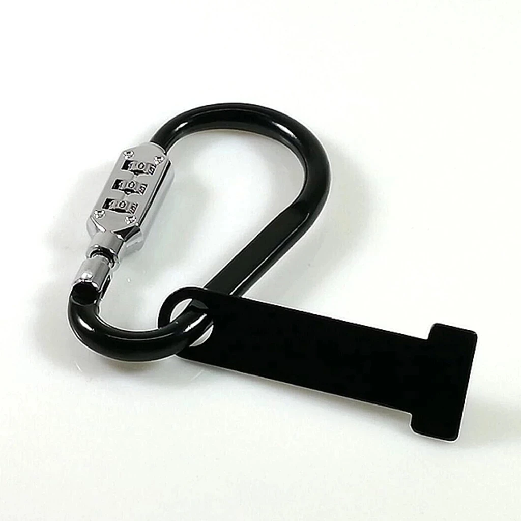 Anti-theft Motorcycle Helmet Lock Combination Code Lock w/T-Bar Rubber Black