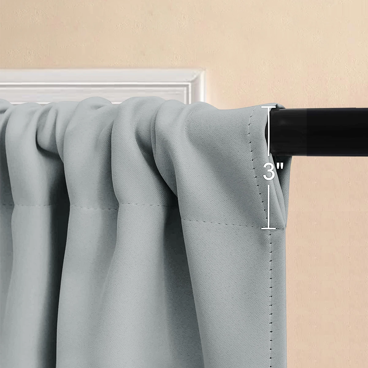 Solid Short Blackout Curtain - Small Kitchen  Bathroom Decor with UV Protection