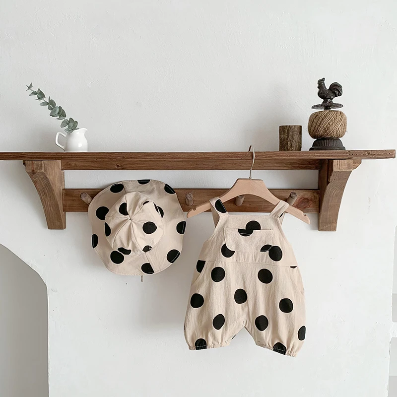 Summer Baby Rompers Dot Overalls Jumpsuit for Infant Girls and Boys