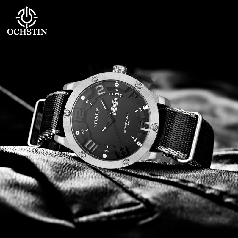 Ochstin Creative Nylon Series Personalized Trend Multi functional Calendar Quartz Movement Waterproof Watch Men's Quartz Watch
