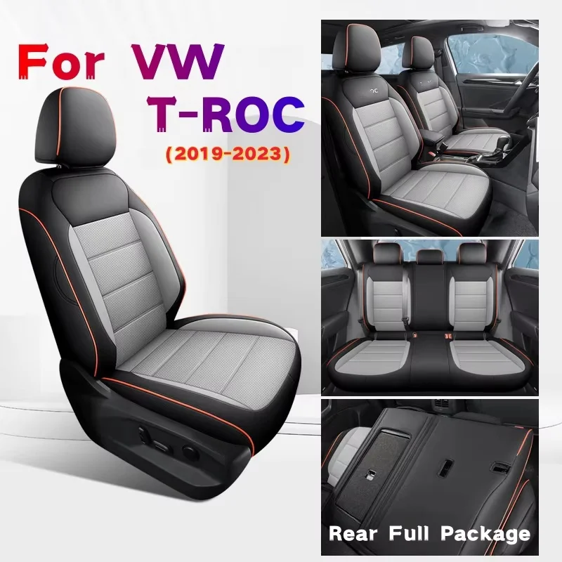 자동차 시트 커버 VW T-ROC 2019-2023 용 전면 및 후면 풀 세트로 완전히 덮인 VW T-ROC 용 특정 사용자 정의