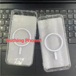 MagSafe Magnetic Transparent Acrylic Shockproof Phone Case with Wireless Charging Back Cover - Nothing Phone 2A (Clear)