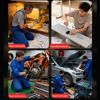Clé à molette universelle en plastique et acier au carbone, outils de réparation manuels pour atelier mécanique, clé de vélo de voiture 6