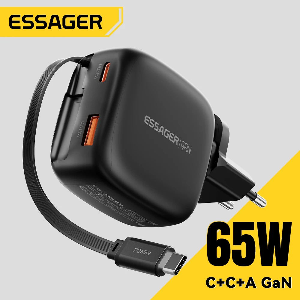 Essager Charger GaN 65W With Type C Cable
