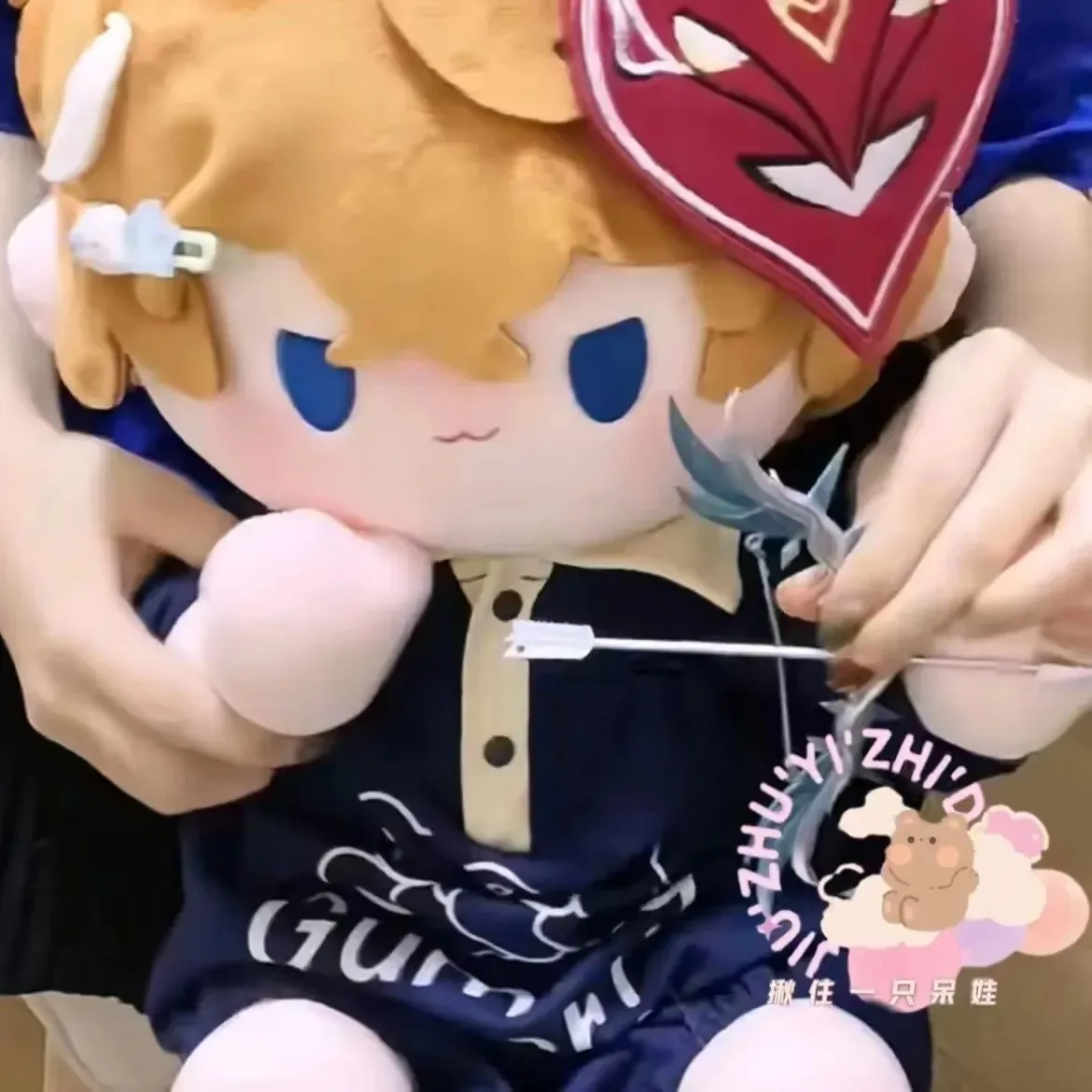 

Game Tartaglia 40CM Cute Plush Stuffed Cotton Doll Body Change Clothes Anime Plushie Props Lovely Pillow Gift