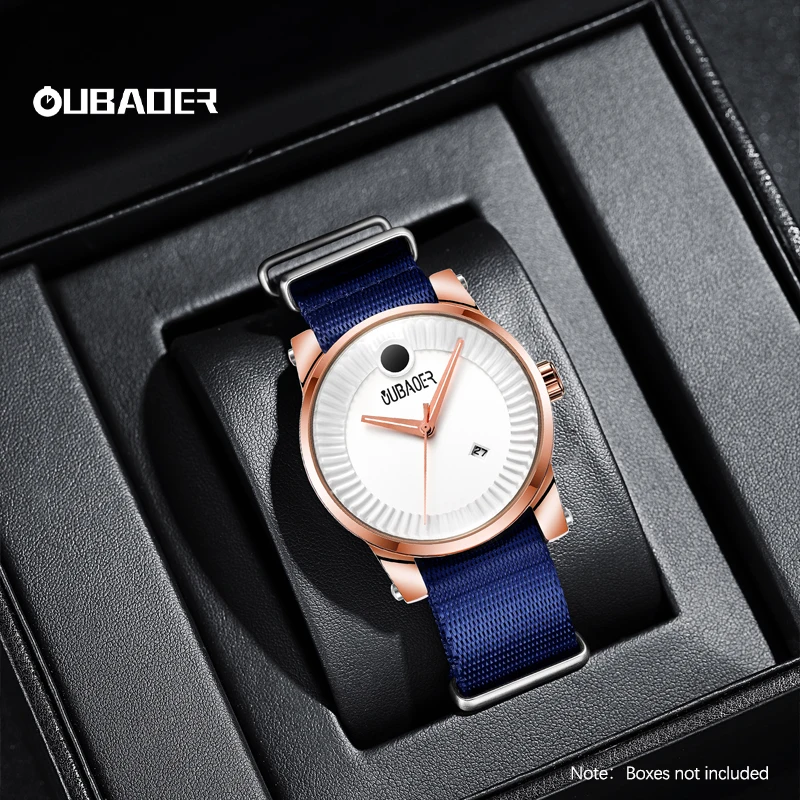 Oubaoer 2023 new creative nylon casual simple quartz movement luminous waterproof nylon watch men's quartz watch