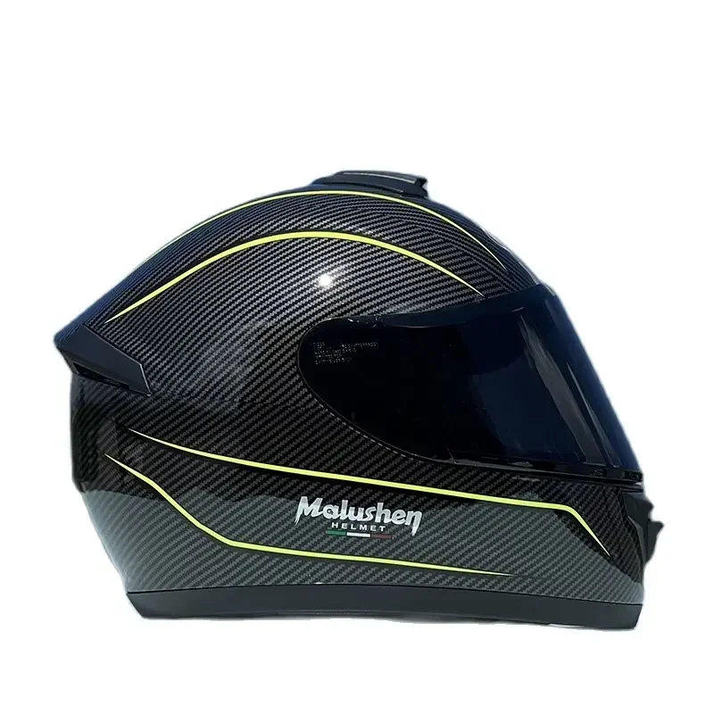 

Men and Women Helmet Full Face Motorcycle Helmet With Aurora Visor Casco Casque Carbon Fiber Line Racing Helmet