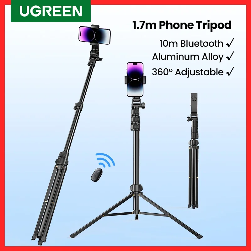 Ugreen Telefone Tripé Suporte para Gopro Iphone Samsung Xiaomi Huawei Dobrável Titular do Telefone de Alumínio Universal Viagem Tripode Titular