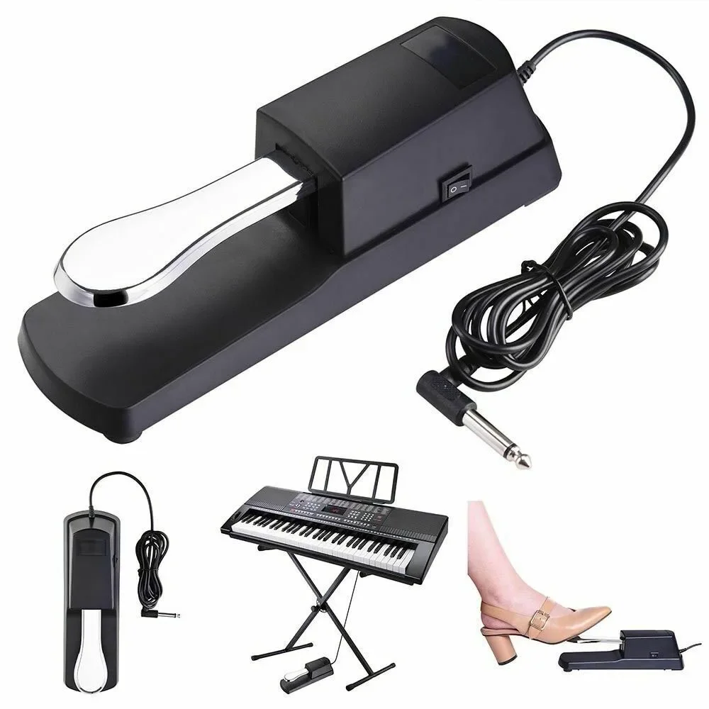 Universal Sustain Pedal Anti-Slip with Polarity Switch for MIDI Keyboard Synth Digital Pianos Electronic Drum Electric Piano piano pedal
