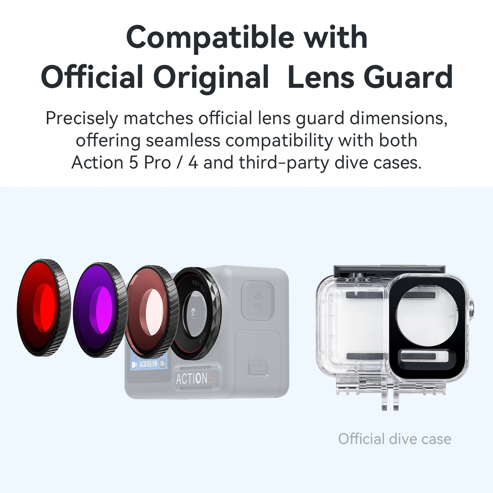 Waterproof Diving Lens Filter for DJl OSMO Action 5Pro/4 Series Anti-Fog Seamlessly Adapted To Waterproof Cases action camera accessory