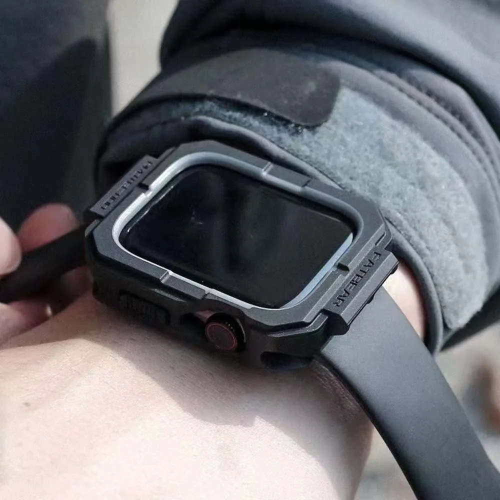 

[For Apple Watch 7 S7 iWatch 41mm 45mm]FATBEAR Tactical Military Grade Rugged Shockproof Armor Case Soft Cover