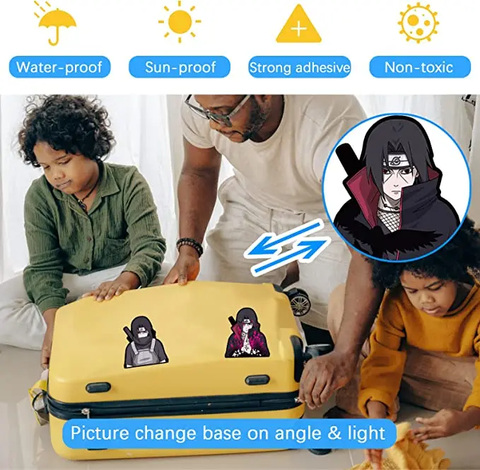 애니메이션 나루토 스티커 3D 그라디언트 Uchiha Itachi 모션 스티커 크리 에이 티브 자동차 스티커 노트북 수하물 방수 데칼 장난감