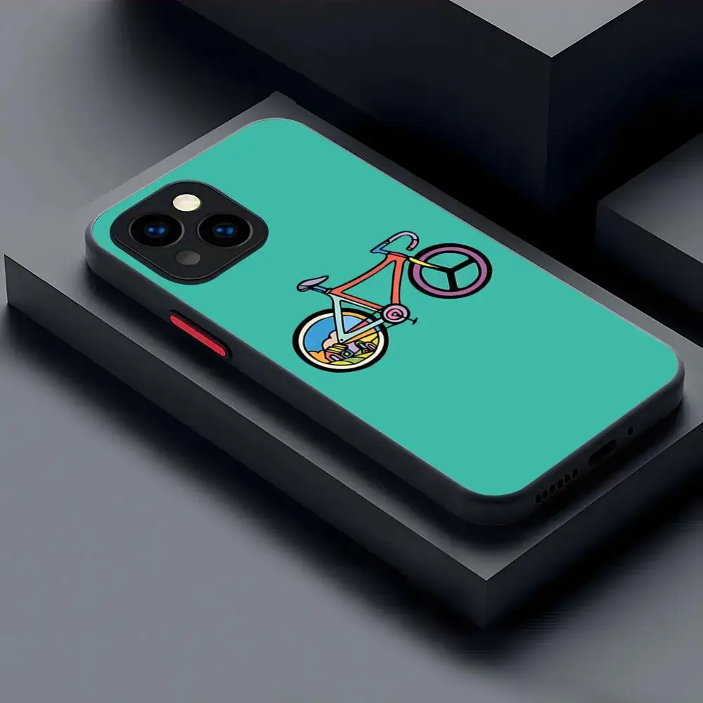 Bicycle Cycling Art Matte Transparent Phone Case Back Cover