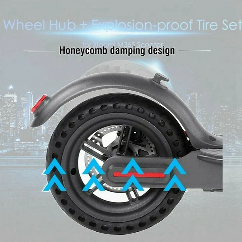 

Электрический скутер 8,5 дюймов сотовая Задняя колесная шина из алюминиевого сплава Взрывозащищенная шина 110 мм тормозной диск для Xiaomi M365