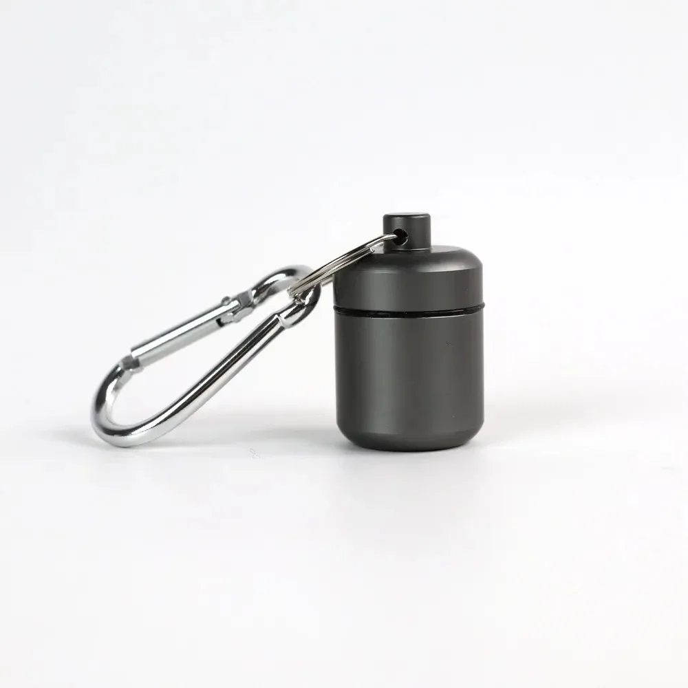 Waterproof Aluminum Pill Box with Sealed Storage and Keychain