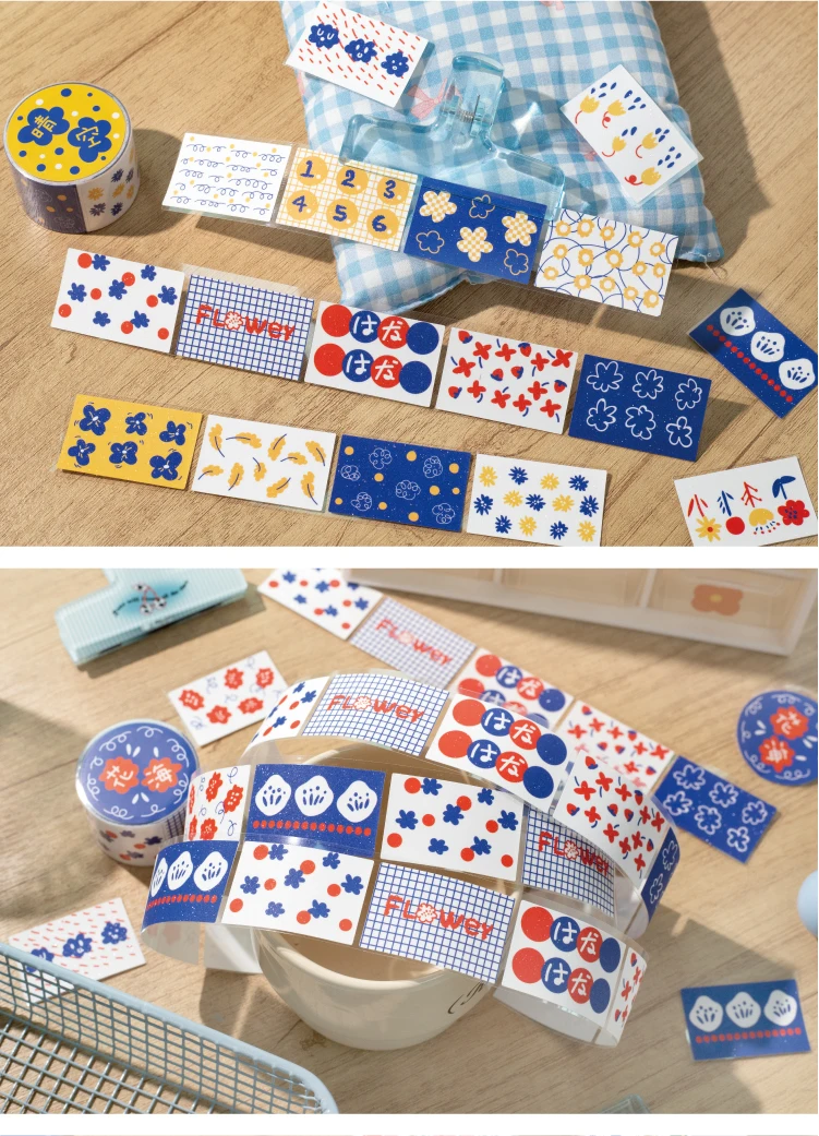 Journal GO 3 x 200 cm Blumen-Blumen-Abdeckband, dekoratives Papierband, Aufkleber für Scrapbooking, Geschenkverpackung, DIY-Handwerk – Detail 12