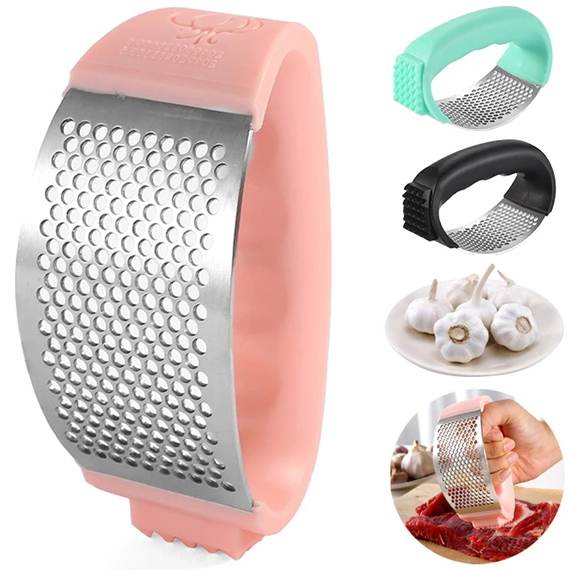 

Stainless Steel Garlic Press Crusher Manual Garlic Mincer Chopping Garlic Tool Food Meat Squeezer Kitchen Gadget