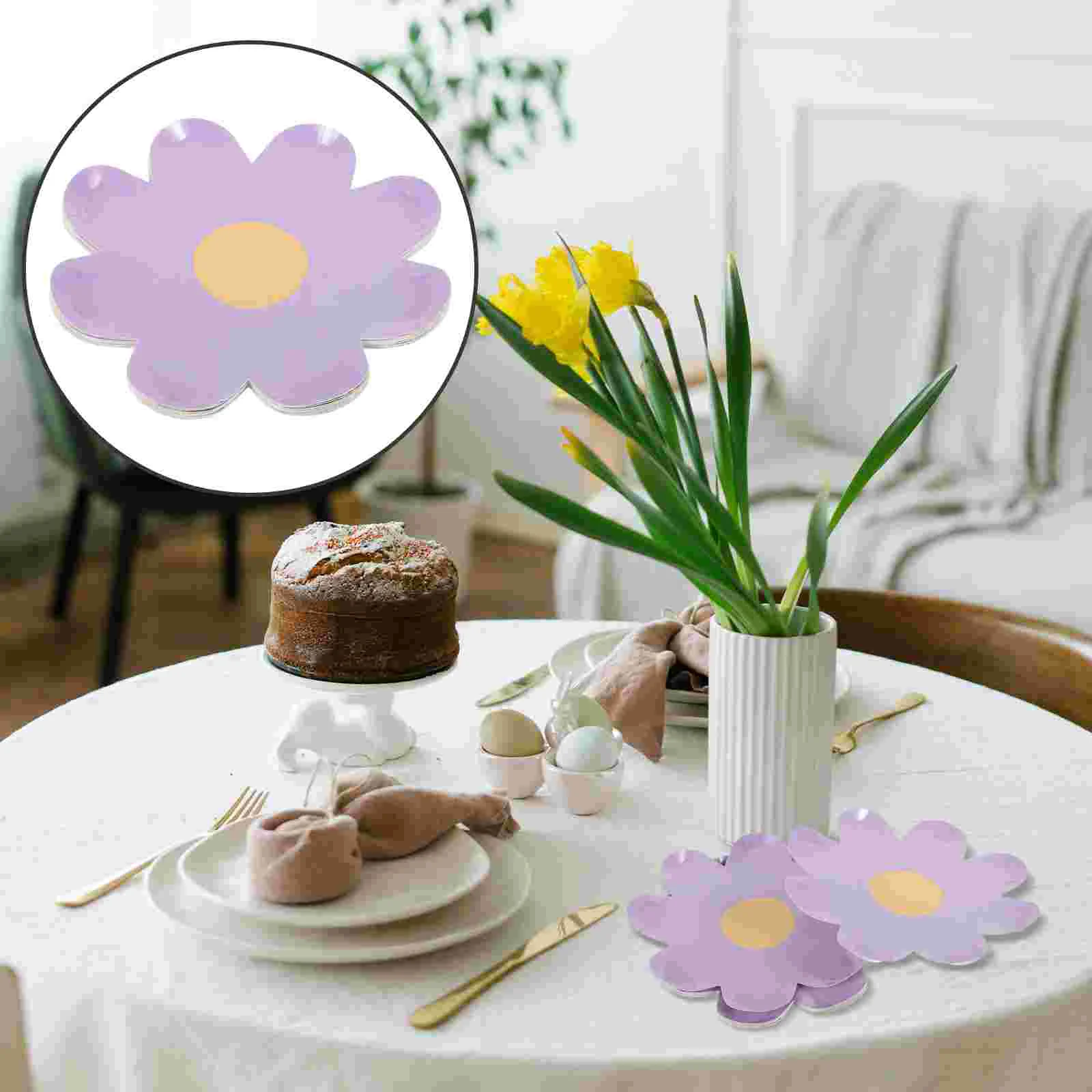 10 Pcs Flower Plate Baby Plates Party Supplies Festive Paper Tray Tableware Food Serving Favor Child Home