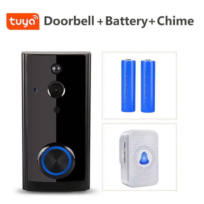 wireless door intercom Tuya Smart Home Video Doorbell Camera 1080P Wireless WIFI Intercom with Battery/ AC Powered PIR Detection Door Bell Alarm Chime video intercom system for home Door Intercom Systems