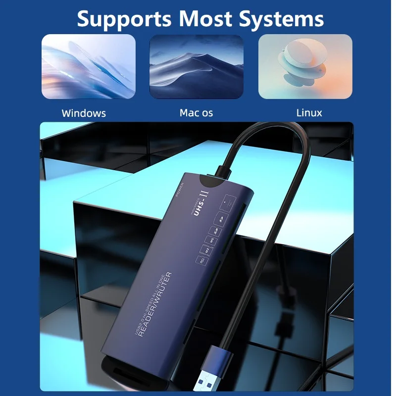 XD Picture Card Reader USB Type C TF/SD/MS/M2/XD/CF 6 in 1 Memory Card Reader USB C CF Adapter Supports MS