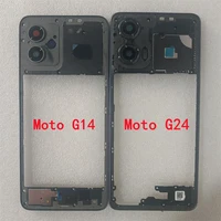 For Motorola Moto G14 G24 G34 G54 Middle Frame Housing Case Bezel Cover With Side Button Repair Parts 1
