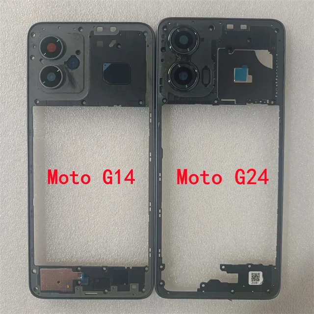 For Motorola Moto G14 G24 G34 G54 Middle Frame Housing Case Bezel Cover With Side Button Repair Parts 1
