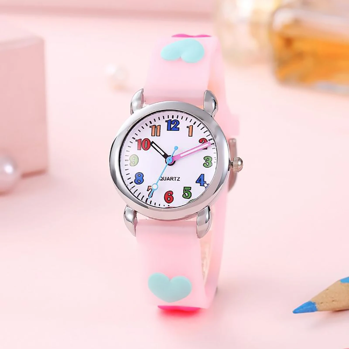 Cartoon Student Watch Bracelet Set