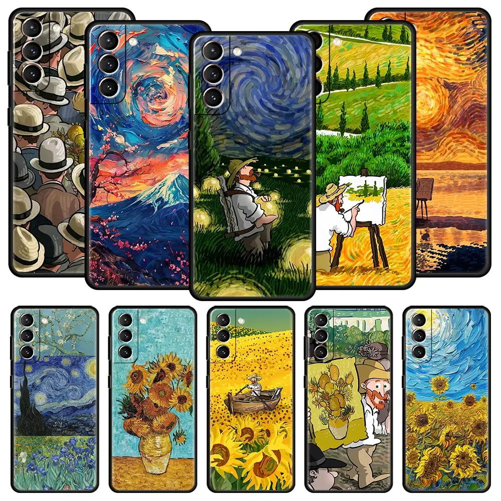 Van Gogh Sunflowers and Starry Night Art Phone Case